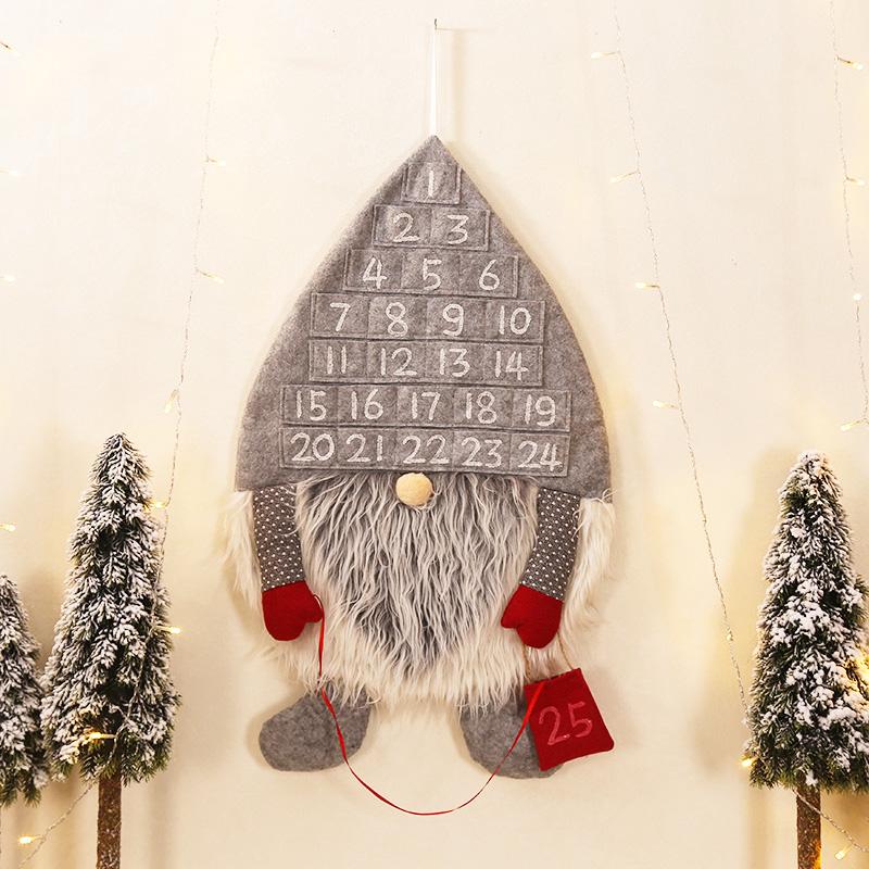 1 Stück Weihnachts-Advents-Timer Zuhause Tür Party Geschenke Gesichtslos Weihnachts-Countdown Ornamente Wandbehang Anhänger Weihnachtsmann Puppe