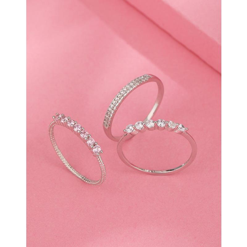 925 Sterling Silver Diamond Zircon Women's Minimalist Luxury Ring – Stackable for Index or Pinky Finger.