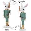 1Pc Easter Rabbit Nutcracker Resin Bunny Figurine Sculpture Holiday Nutcracker Doll
