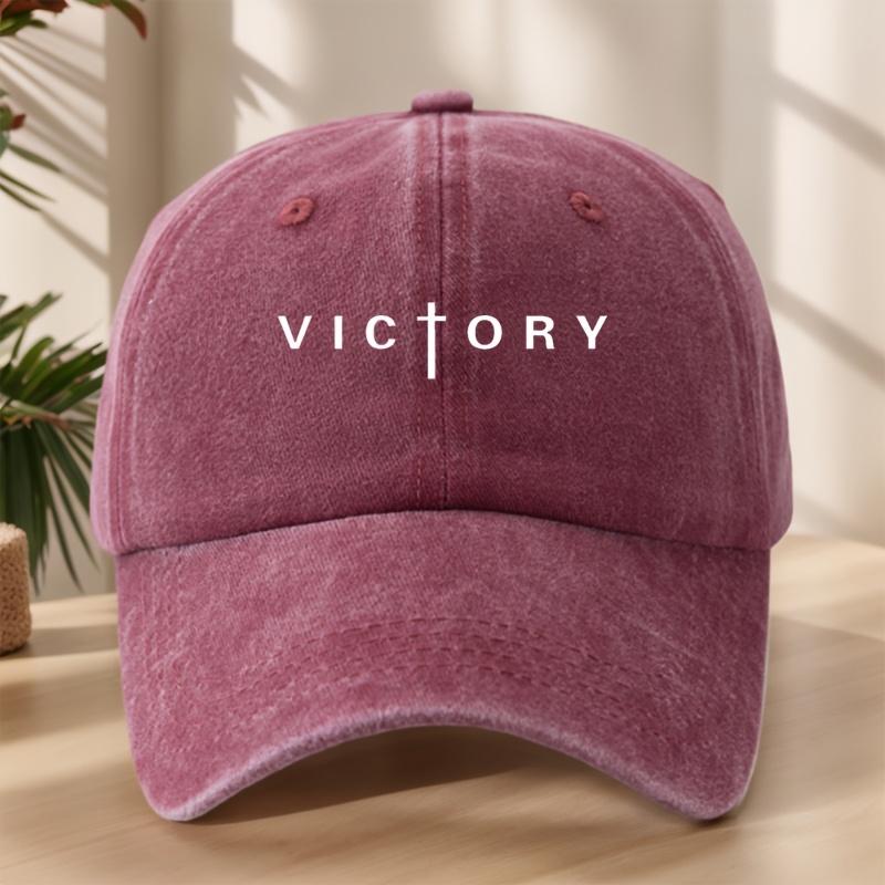 Victory printed baseball cap for both men and women, adjustable daily casual commuting duckbill cap