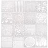 Rubonarie Drawing Templates, Stencil Sheets, Pattern Plates, Templates for Planners, Drawing Tools, DIY Albums, and Drafting (Silver, 16 Sheets)