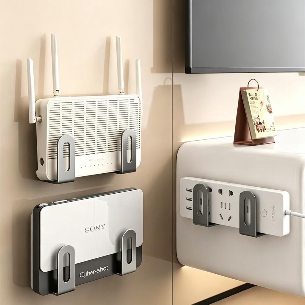 2Pcs Home Router Storage Rack Box Wall Mounted Fixture Support Bracket Set-Top Box WiFi Plament For WiFi Devis Living Room