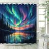 Magical Northern Lights Waterproof Shower Curtain - Vibrant Aurora Borealis Design, High-Quality Fabric, Durable and Stylish