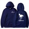 Men's Spring and Autumn New Deftones White Horse Printed Hoodie Fashion Trend Long Sleeve Loose Sports and Leisure Sweatshirt