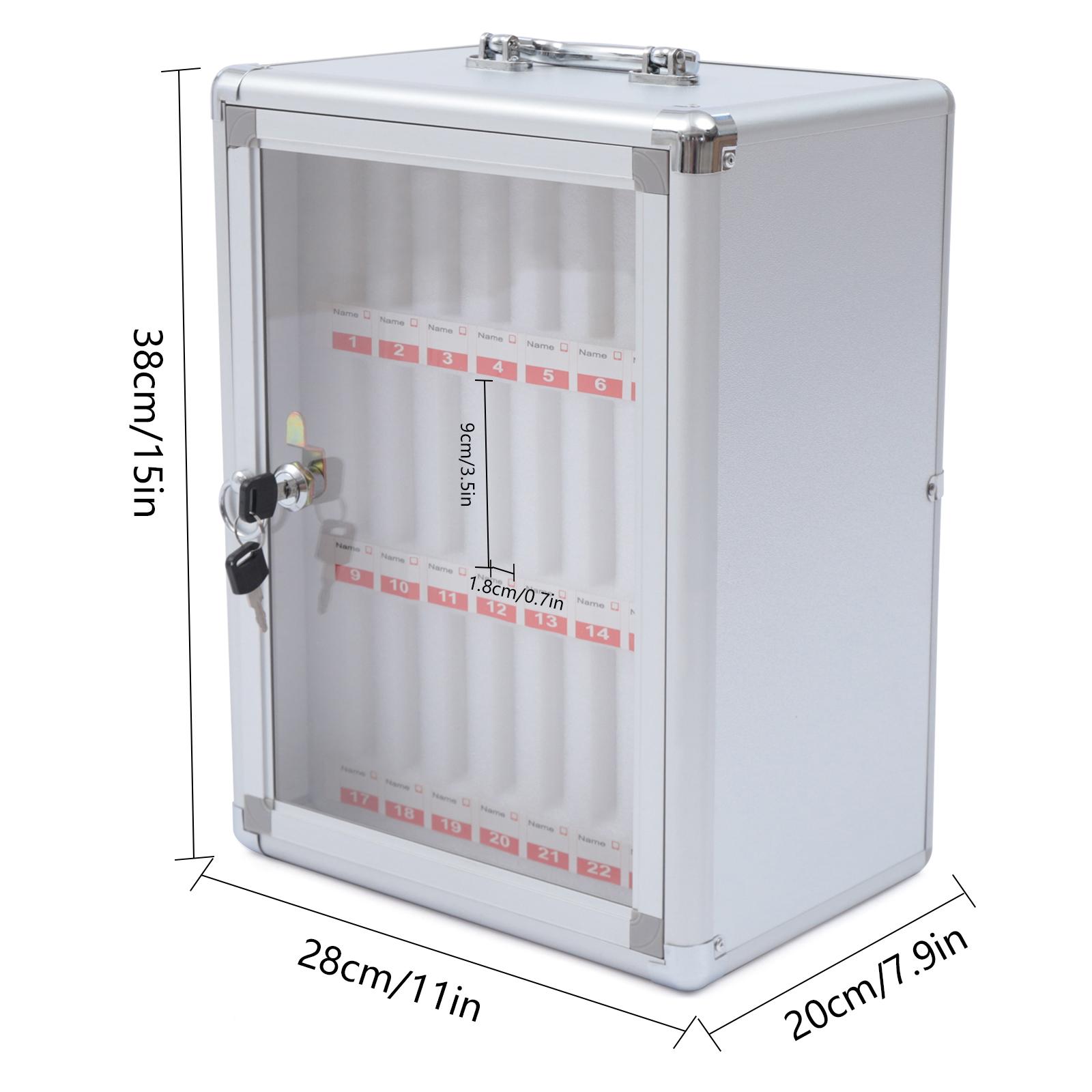

Aluminum Alloy Pocket Chart Cell Phones Storage Cabinet for Cell Phones,Wall-Mounted with a Locked,Can be Carried by Hand срібний