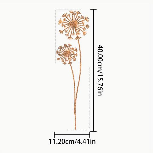 Dandelion Metal Wall Sculpture - Rustic Home Decor