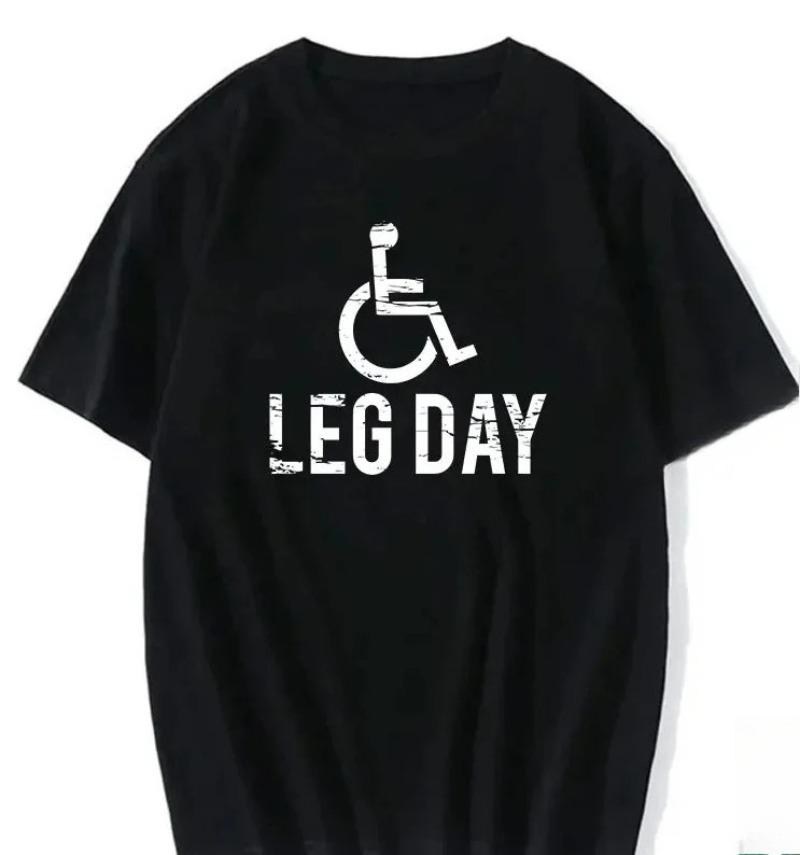 Novelty Leg Training Day Graphic Print Bodybuilder Tee Sarcastic Funny Short Sleeve Women T Shirt Casual Loose Fashion Women Tee