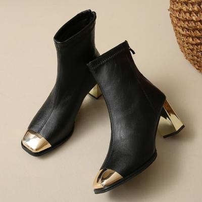 Kobiety Wysokie Obcasy Botki Kwadratowy Nosek Grube Buty Projektant Nowe Eleganckie Buty Trend 2025 Czółenka Impreza Goth Moda Botas Mujer