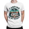 Camping Is My Therapy TShirt RV Campfire Graphic Tee for Outdoorsy People Relaxation Nature Getaways T Shirts