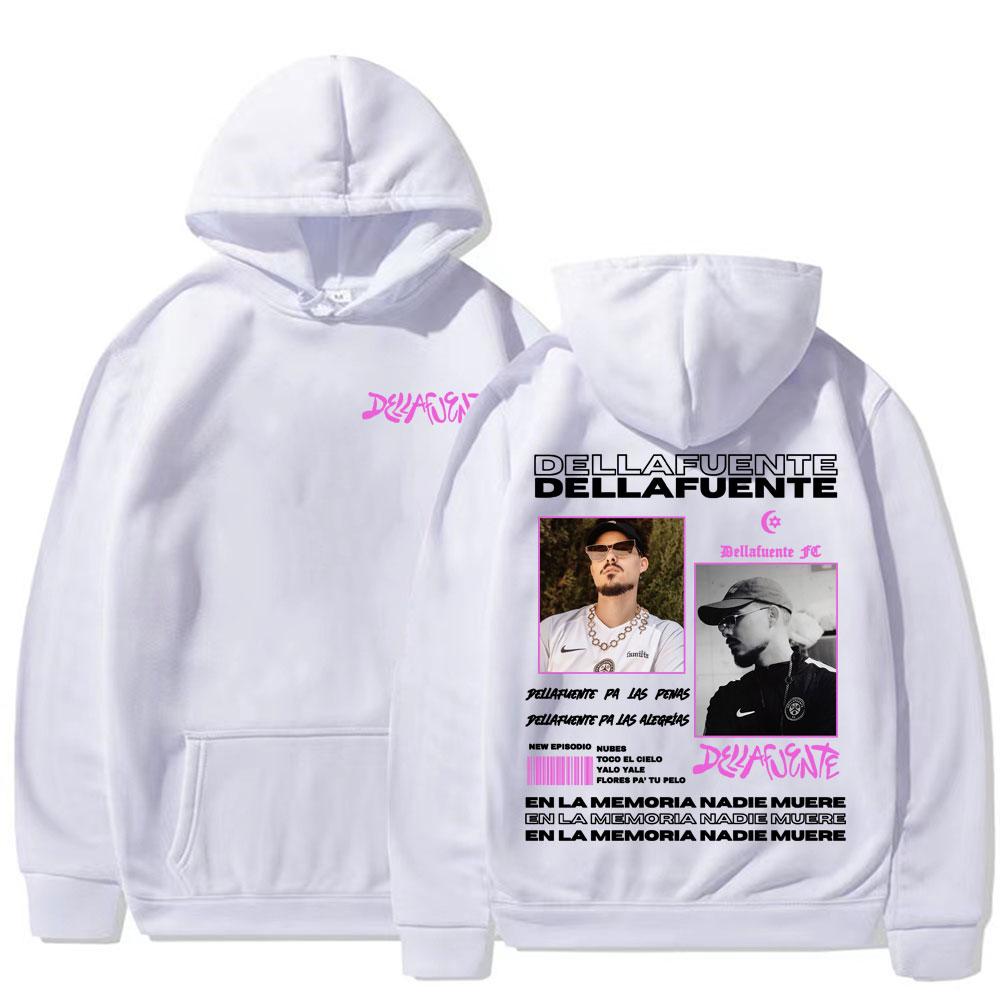 Rapper Dellafuente 2025 Tour Cover Hoodies Men Women Fashion Vintage Long Sleeve Pullovers Casual High Quality Sweatshirt Hoodie