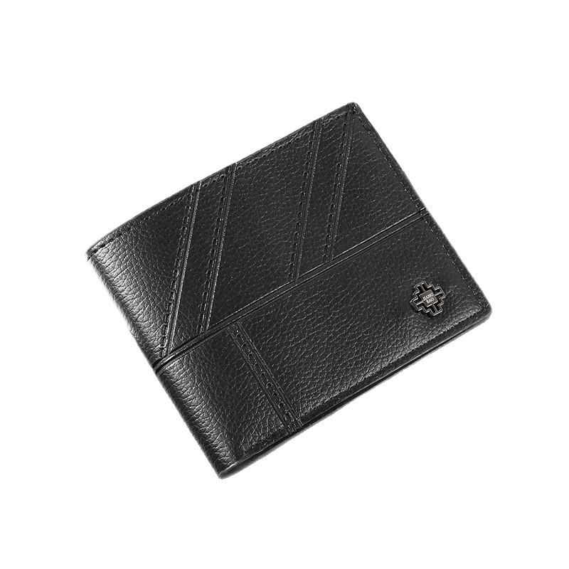 Men's Korean Style Color Block Billfold Wallet with Horizontal Webbing