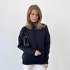 Solid Colour Half-high Collar Knitted Jumper Autumn Winter Fashion Simple Loose Warm Pullover Temperament Elegance Comfortable Long Sleeves Sweater