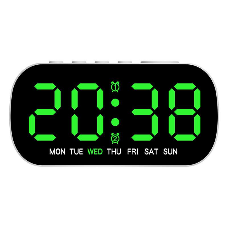 Digital Alarm Clock With Led Display And Date For Home Office And Modern Decor