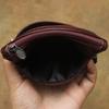 Genuine Leather Double Zipper Coin and Card Holder