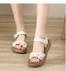 Beach Shoes Mother Sandals Women's Summer Flat Bottom 2025 New Fashionable Middle-aged Versatile Platform Heel with Sandals