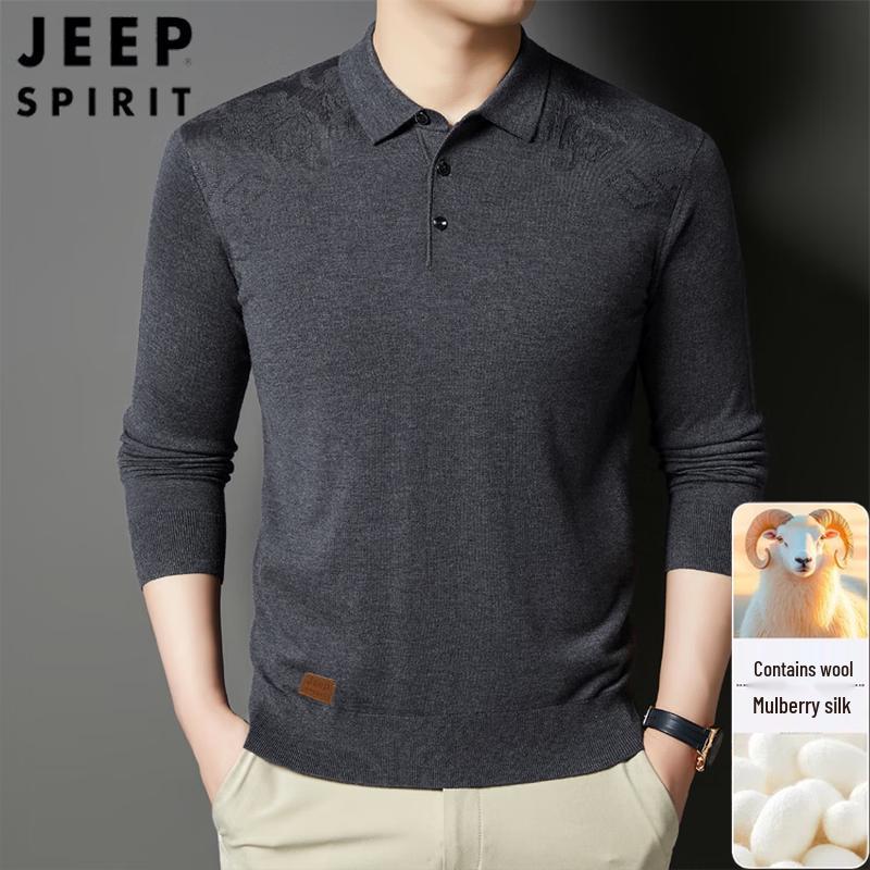JEEP SPIRIT Men s Silk-Wool Blend Polo Sweater 3XL