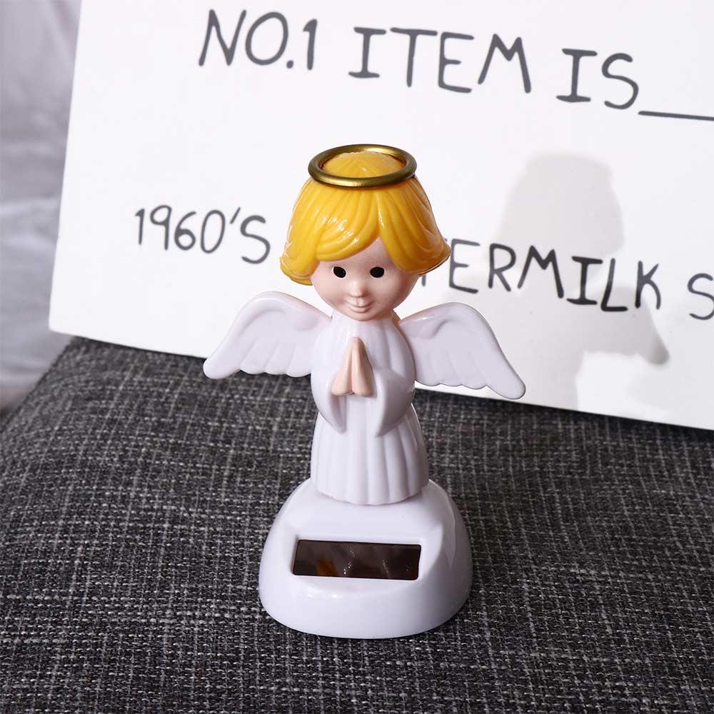 Solar Powered Car Decor Solar Swinging Angel Bobble Head Doll Shaking Head Dolls Dancing Flip Dolls