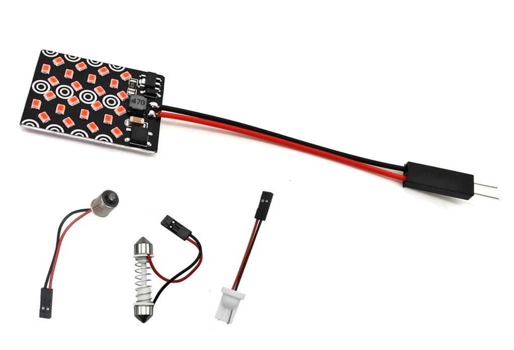 2 Pcs Panel 24 LED 12V T10, SV8.5, T4W CANBUS 1000lm Red Off-Road