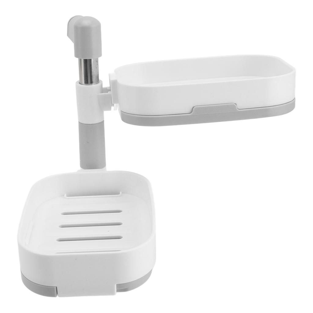 Soap Holder Detachable Two Layers Space Saving Wall Mounted Rotating Soap Dish for Bathroom Shower