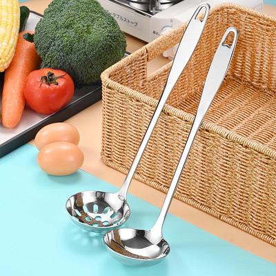 304 Stainless Steel Long-Handle Soup Ladle for Hotel, Restaurant, and Household Use