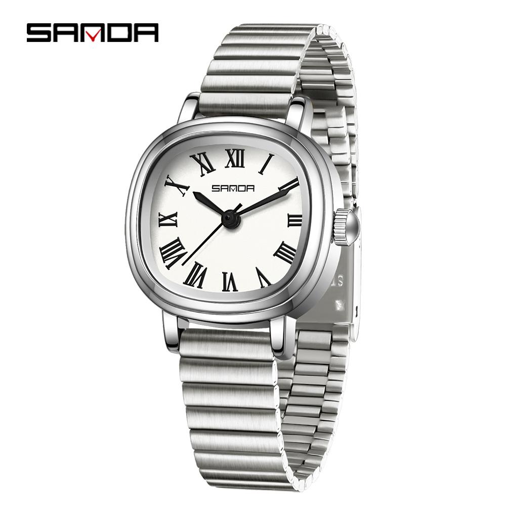 SANDA Top 1137 Women's Quartz Watch Fashionable and Elegant Rose Gold Minimally Roman Digital Women's Quartz Watches