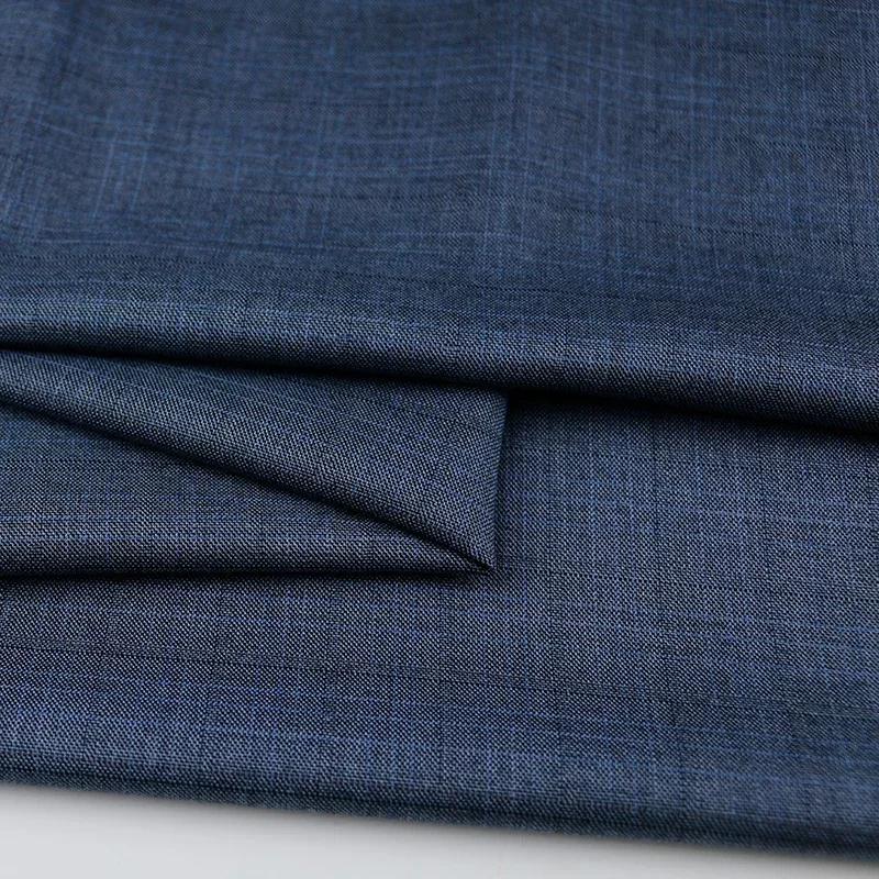 100x150cm Dark Patterned Thin Anti-wrinkle Suit Fabric for Clothes Vest Trousers Sewing Checkered Striped Cloth Black Blue