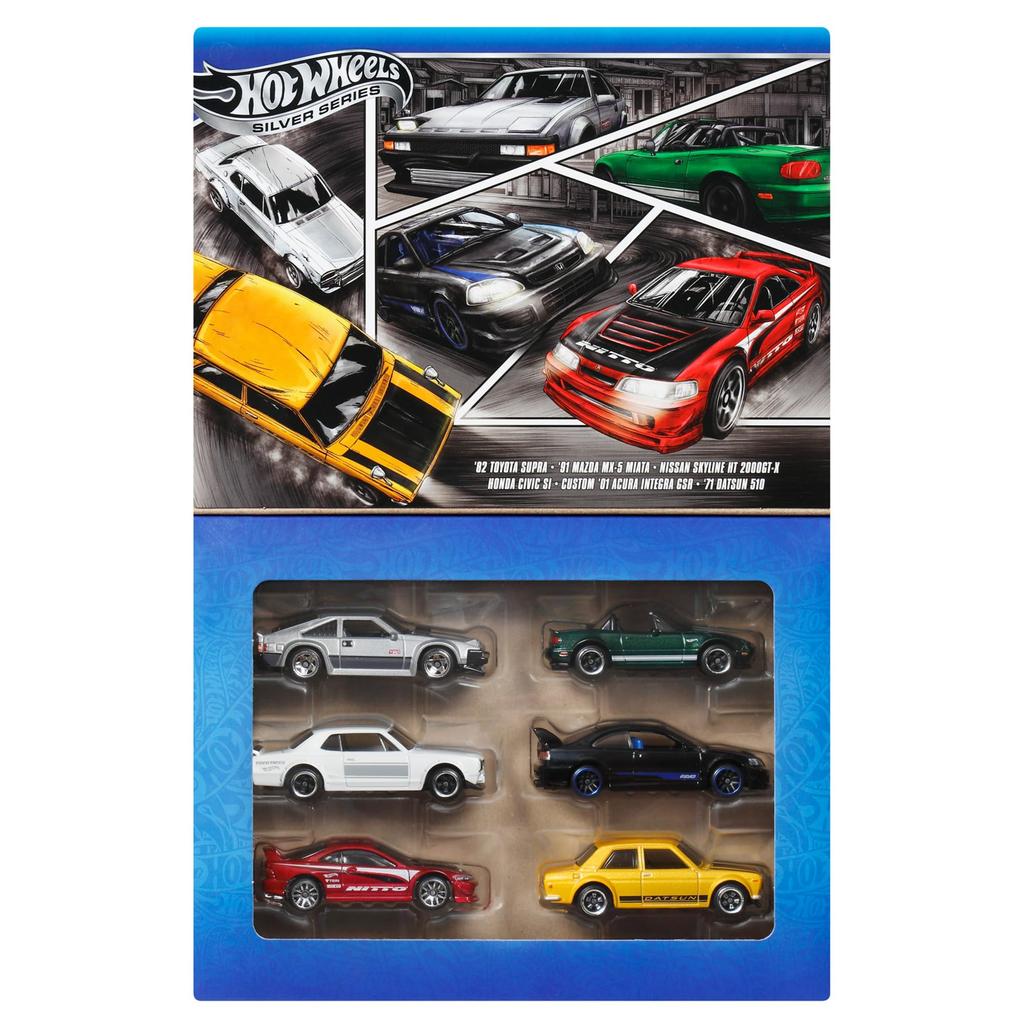 Hot Wheels Streets of Japan Multi Pack Vehicle Toy Mini Car 6 Cars for Ages 3 and Up Multi JBY77