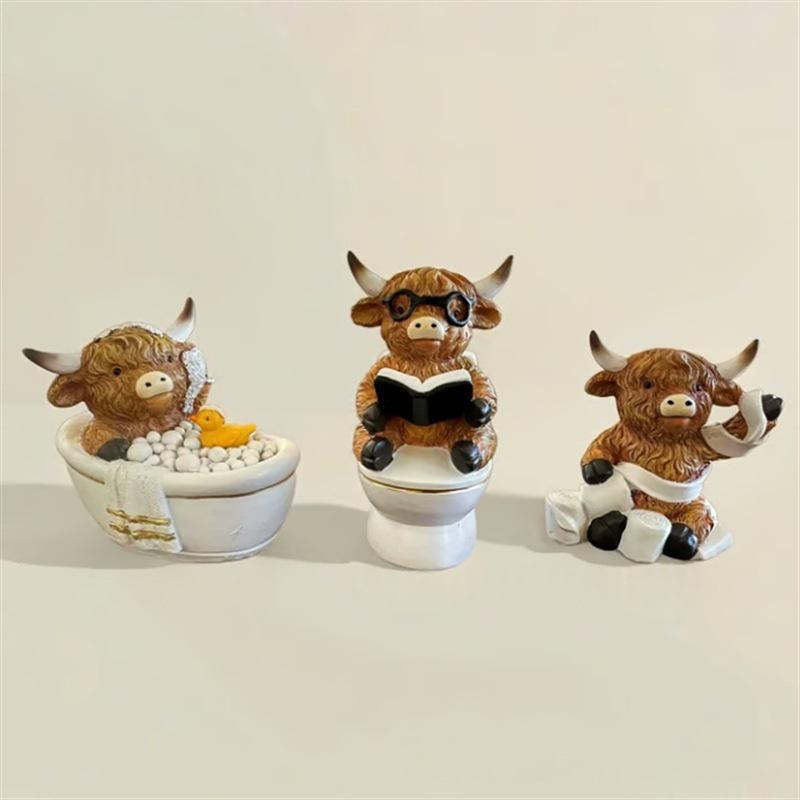Highland Cow Bathroom Ornaments - Creative and Fun Decor