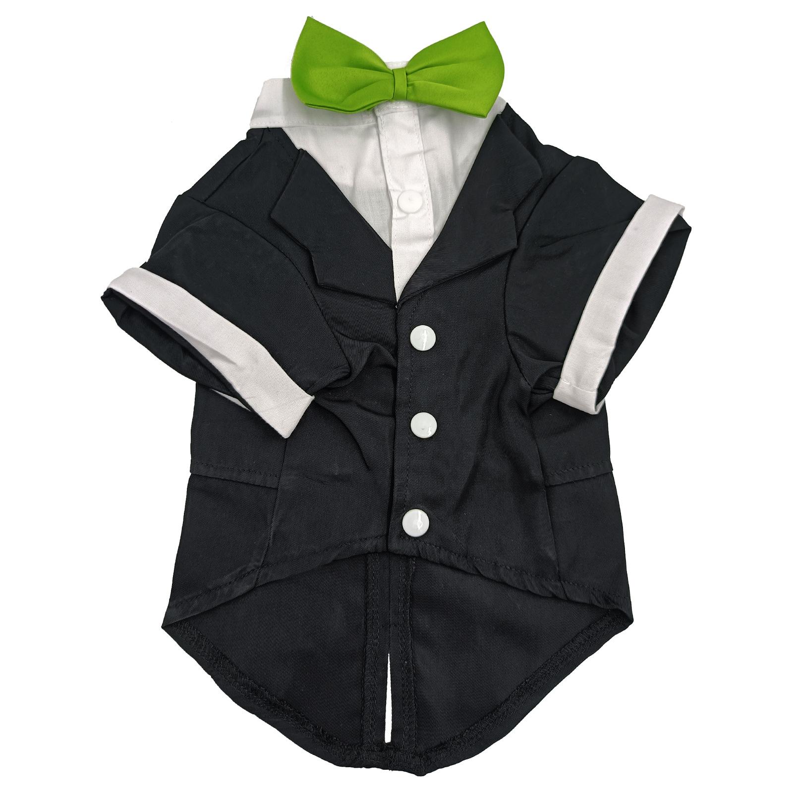 

Костюмы для собак с галстуком-бабочкой, формальная одежда для питомцев, смокинг для собаки чихуахуа, вечеринка по случаю дня рождения M зелёный