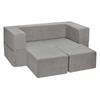 Modular Kids Play Couch 4Pcs DIY Creative Child Sectional Sofa Dark Grey