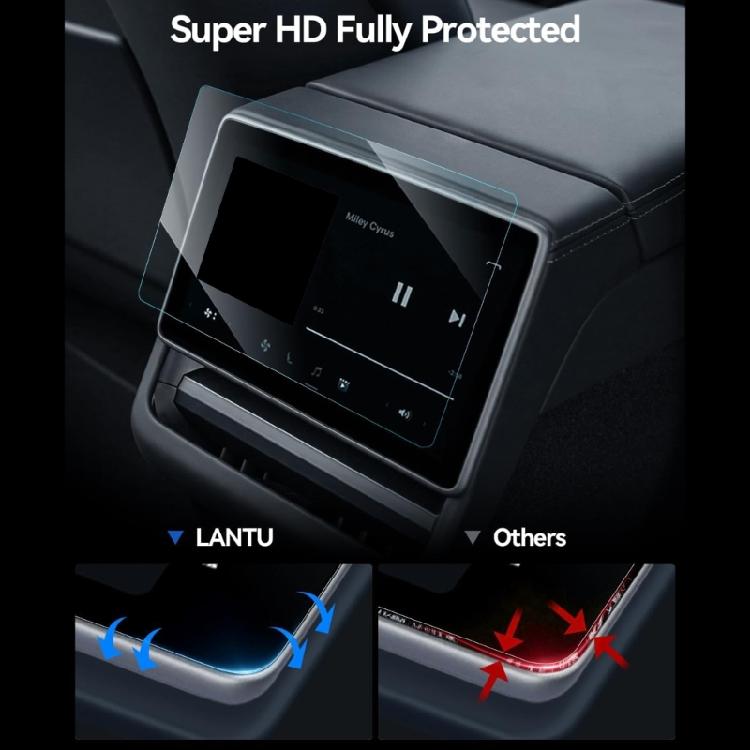 8inch Rear Screen Protectors Tempereds Glass Shatterproof Film AntiFingerprint Smudges Resistance for Model 3