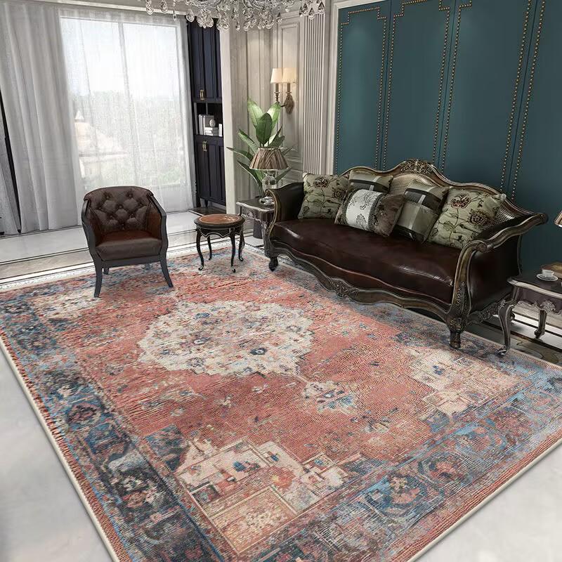 Covoare Retro Stil Persan pentru Living Mărime Mare Antiderapant Covoraș pentru Ușa de la Intrare Curățare Ușoară Decorare Casă Covor Moale pentru Sală de Mese