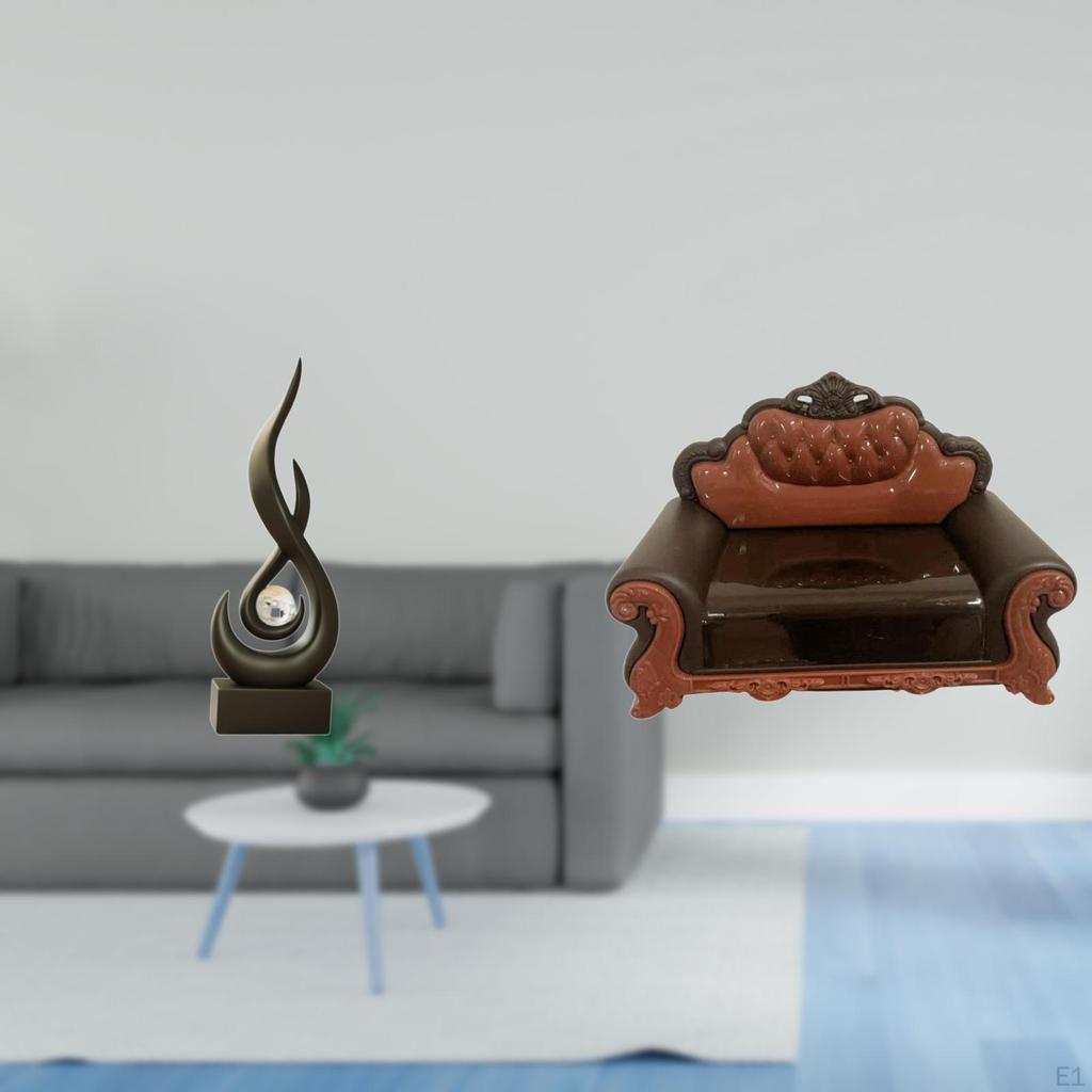 Abstract Flame Resin Sculpture Modern Art Ornament for Living Room Cabinet Micro Landscape Miniature