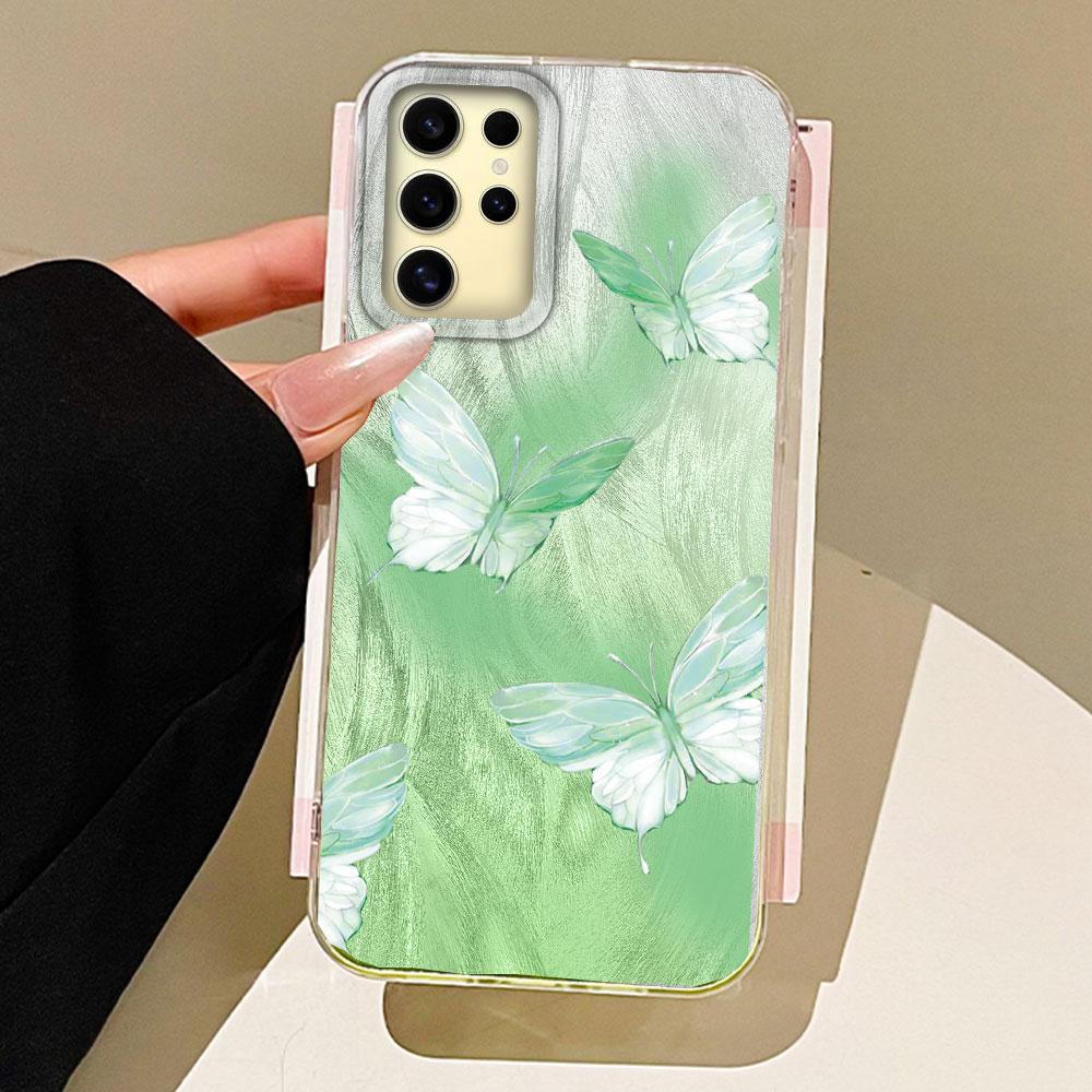 

Зеленая бабочка красочный градиент женский чехол для телефона для Samsung Galaxy S25 Edge S24 S23 S22 S21 FE Plus Ultra чехол Samsung Galaxy S24 FE белый