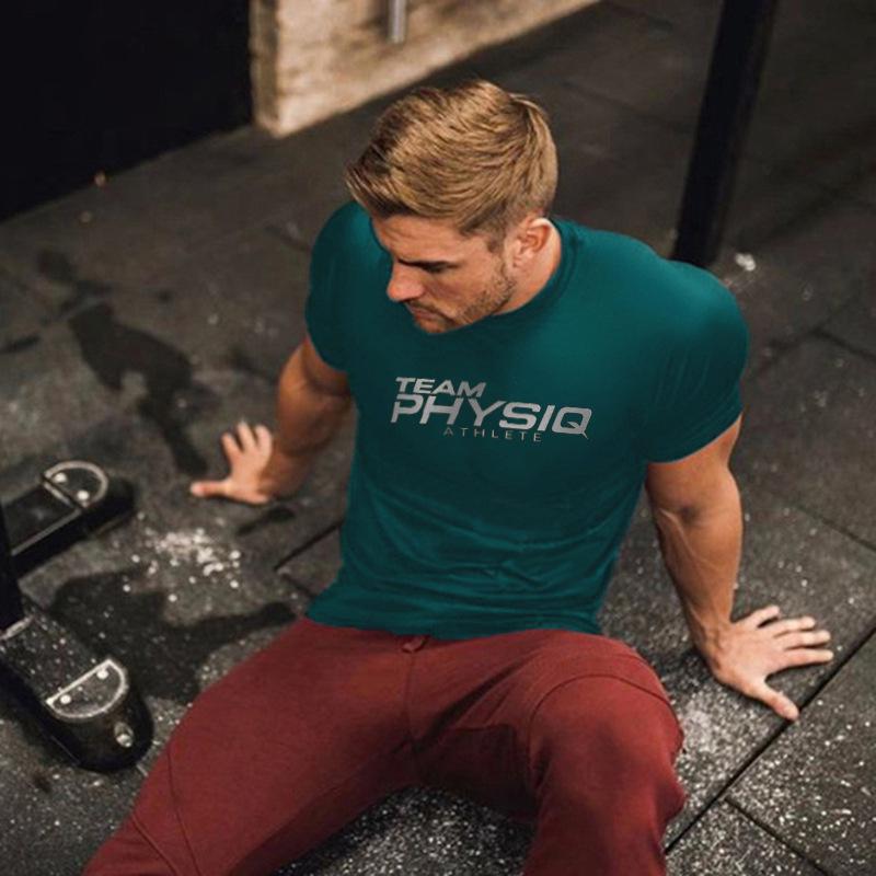 Men's Spring Sports Short-Sleeve T-Shirt with Custom Logo - European & American Style, Large Size, Breathable Cotton for Training