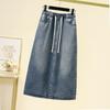 DIMANAF 2025 New Summer Denim skirt Women Casual Denim Big Blue