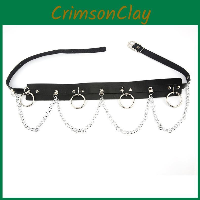 Style Womens Punk Belt Metal Chain Pendant Fashion Accessories Clothing