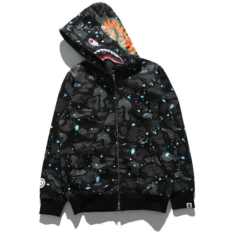 Ape A Bathing Bape Coat Shark Head Full Zip Jacket Hoodie Sweatshirt