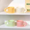 High-Value Ceramic Macaron Coffee Mug - Large Capacity Cup, Perfect Holiday Gift for Couples