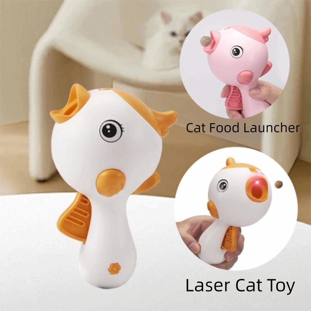 Kreativer Handheld Hundesnack-Werfer Cartoon Automatischer Tierfutterspender Plastik Tragbarer Tierleckerli-Spender Haustiertraining