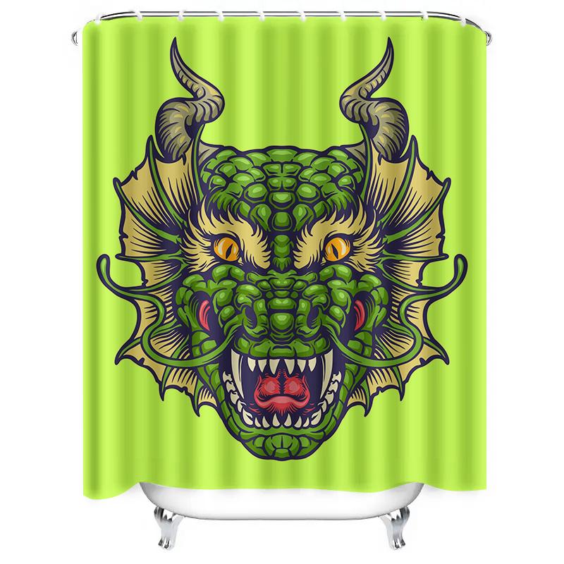 Tuniu Chinese Dragon Shower Curtain Cool Red Dragon Design For Bathroom Decor Unique Wall Art Shower Tent
