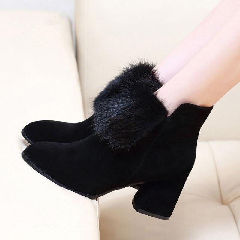 New Style Shoes Such As Chunky High Heels, Short Boots and Soft Cotton Soles for Women
