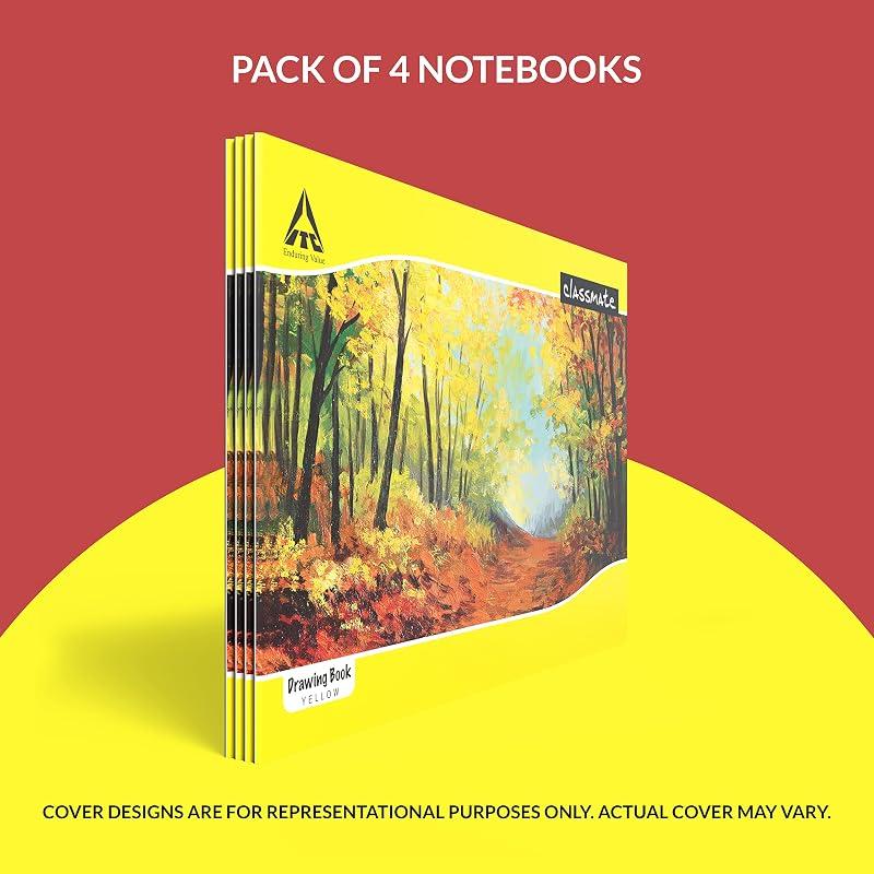 Classmate Drawing Book - Unruled, 40 Pages, 210 Mm X 297 Mm - Pack Of 4