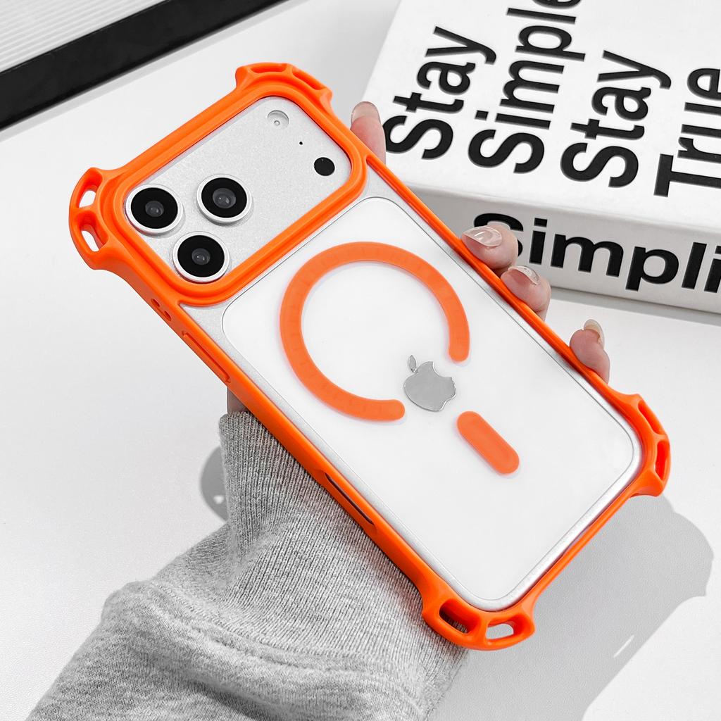 Creative Drone Four Corner Anti Drop Magnetic Case For iPhone 17 16 15 14 13 12 Pro Max for Magsafe Transparent Crossbody Shell