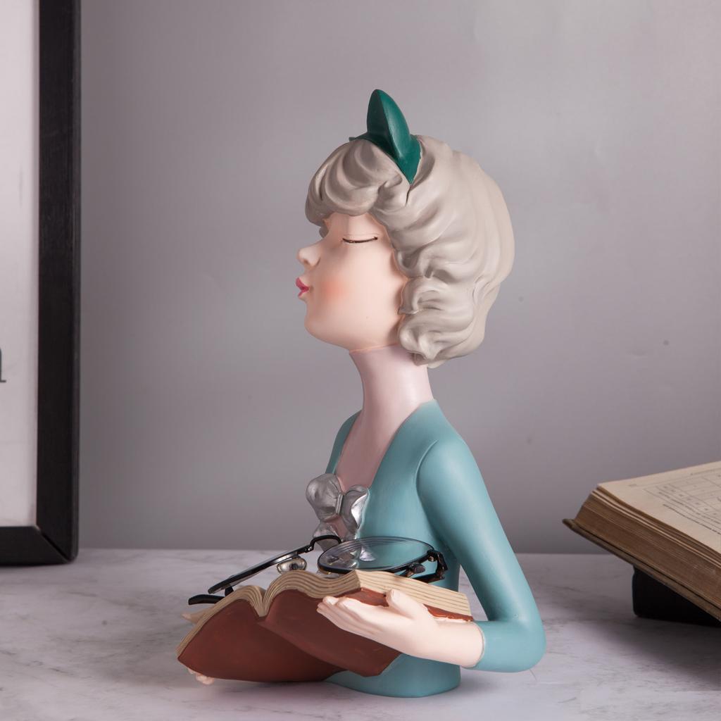 1 Pc Charming Modern Girl Statue - Resin Figurine  - A Stylish Decor Accent for Your Home Living Room, Room Office Decoration So