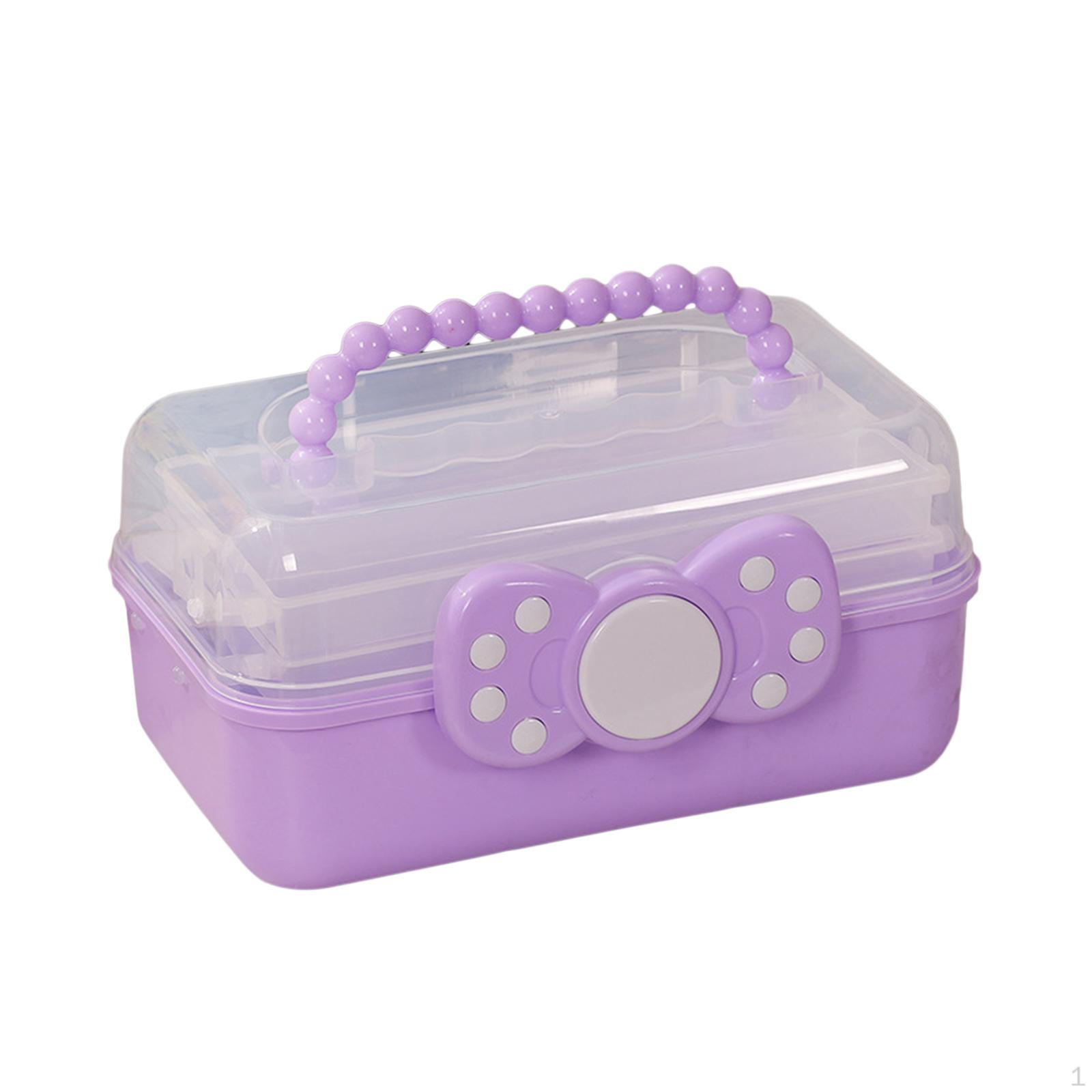 

Ящик для хранения аксессуаров для волос для девочек, органайзер для рукоделия, милый органайзер для туалетного столика для ювелирных изделий фиолетовый