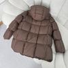 Womens Mid-Length Puffer Coat With Hood 90% White Duck Down Fill Thick Warm Winter Jacket In Black Coffee Khaki
