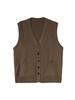 V-Neck Striped Knit Wool Sweater Vest for Middle-Aged and Elderly Women - Winter Style