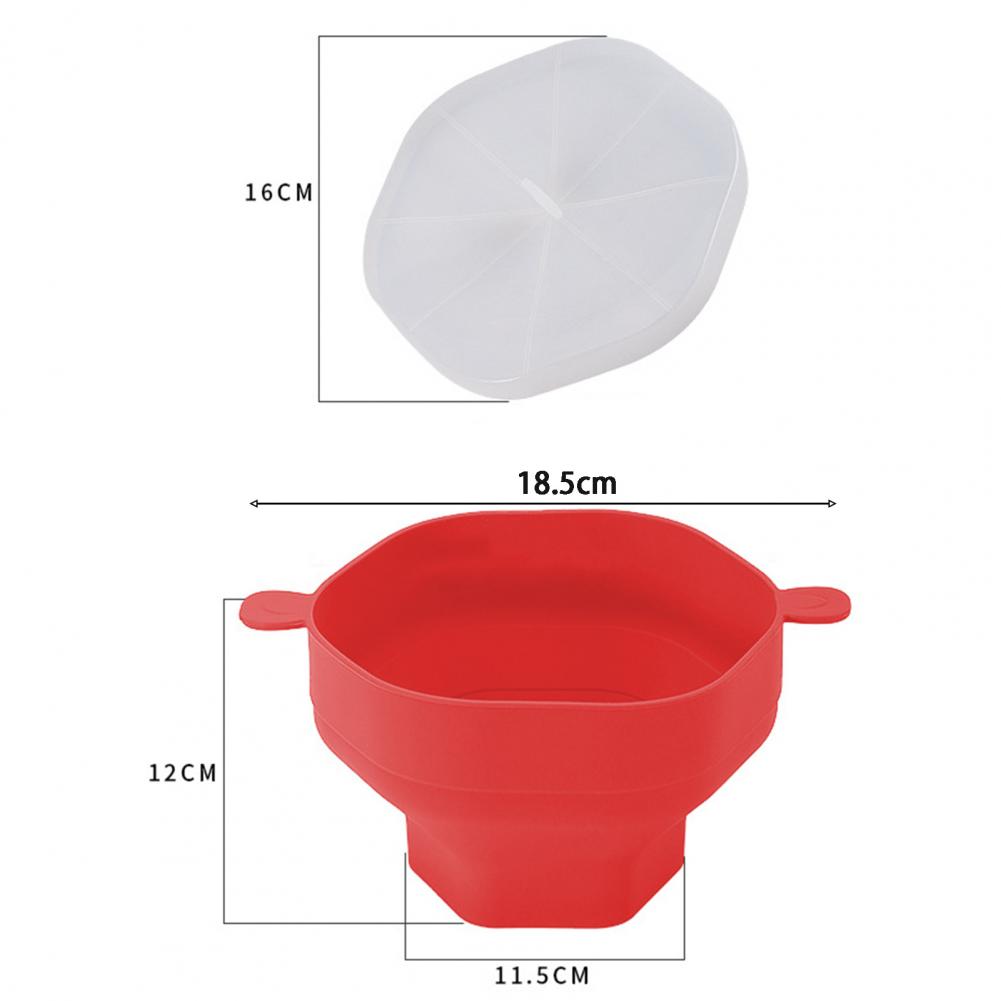 Silicone Microwave Popcorn Bowl with Lid Large Capacity Food Grade BPA Free Heat-Resistant Foldable Popcorn Maker Bucket Bowl