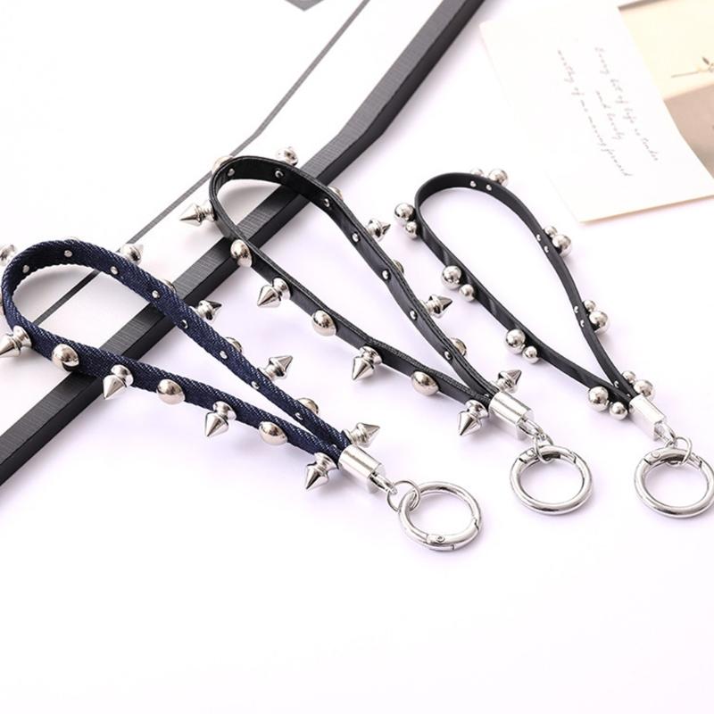 Einzigartiges Niet-Leder-Lanyard Nieten-Leder-Seil-Anhänger Schlüsselanhänger Für Handy Schlüssel Und Taschen Stilvolles Accessoire